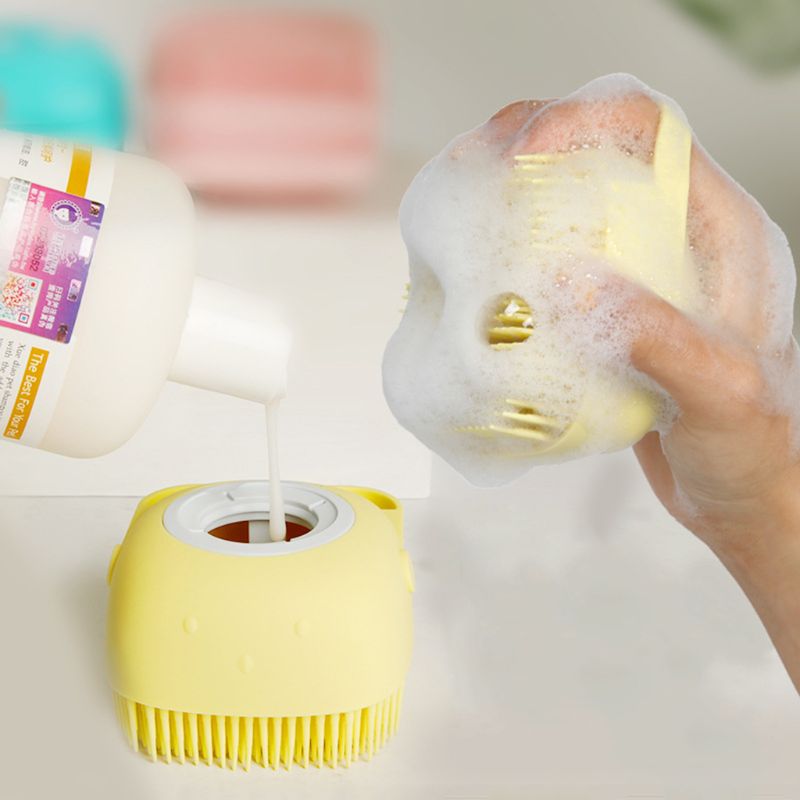 2-in-1 Silikon Badebürste für Haustiere
