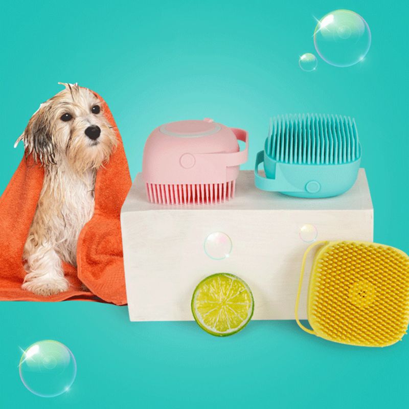 2-in-1 Silikon Badebürste für Haustiere